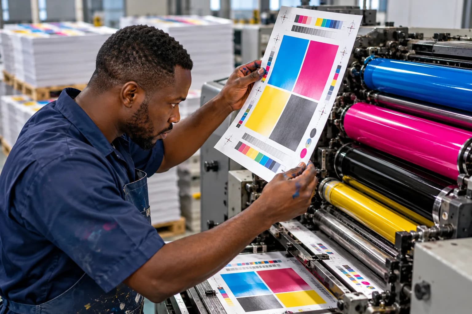 Printed sheets on an offset press
